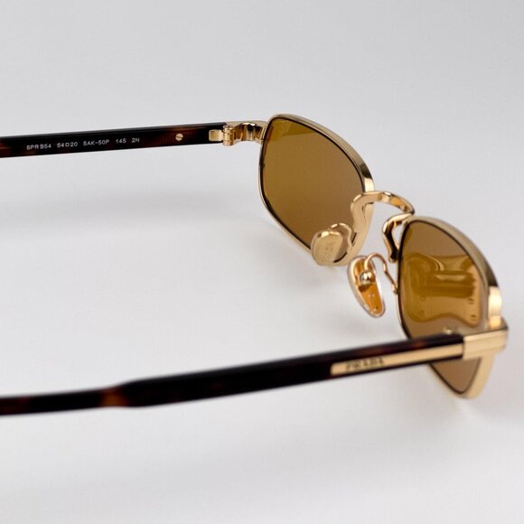 Prada PRB54S Sunglasses – Gold Rectangle Metal Frame Honey  display picture 1